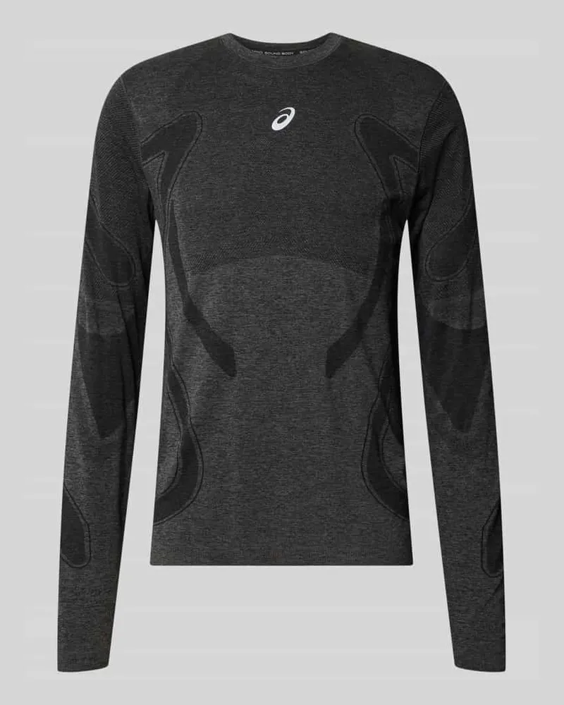 Asics Longsleeve mit Logo-Print und Rundhalsausschnitt Black