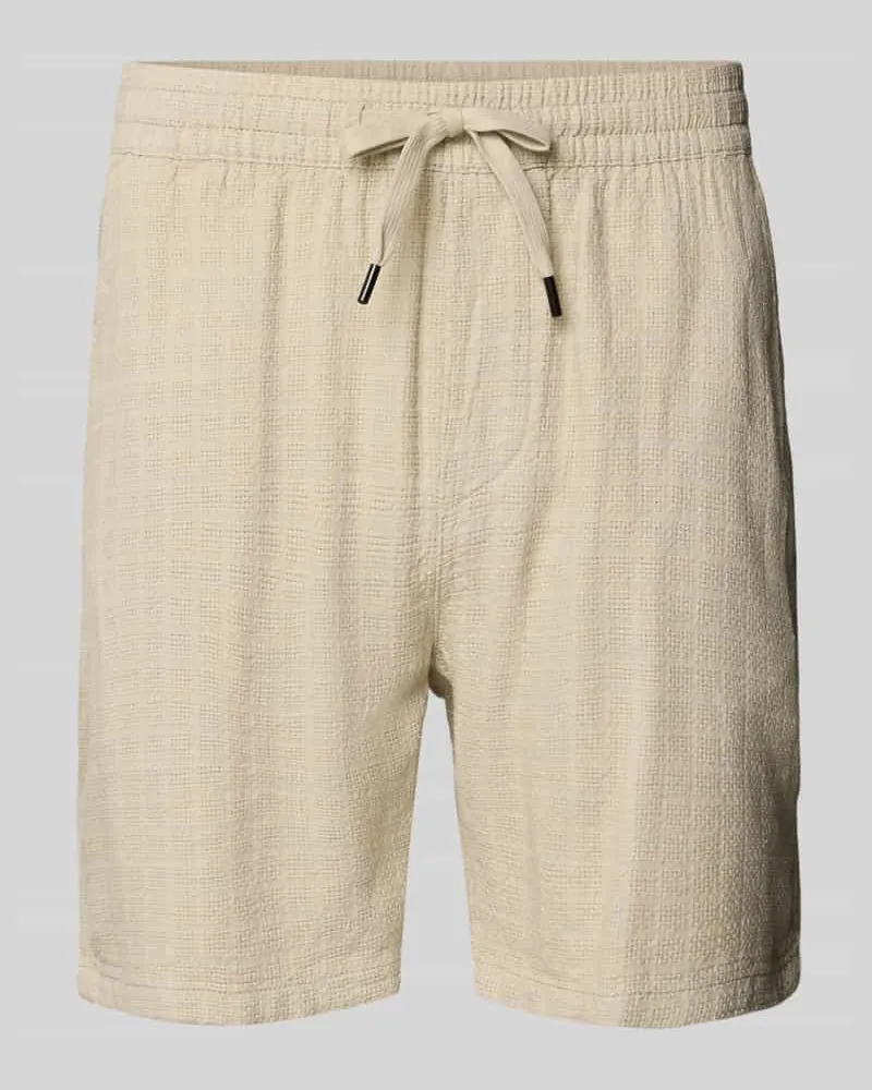 Only & Sons Regular Fit Shorts aus Viskose-Leinen-Mix Modell 'TEL LATHAM Beige
