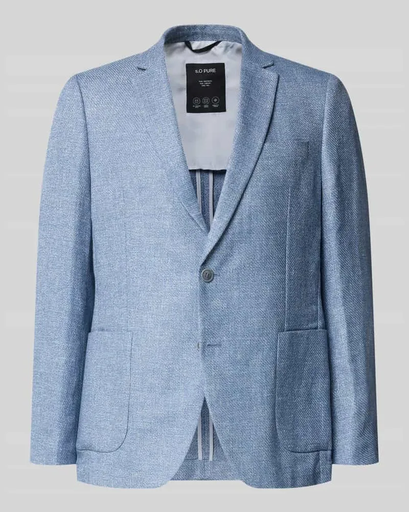 S.Oliver Regular Fit Anzugsakko aus Leinen-Mix Hellblau