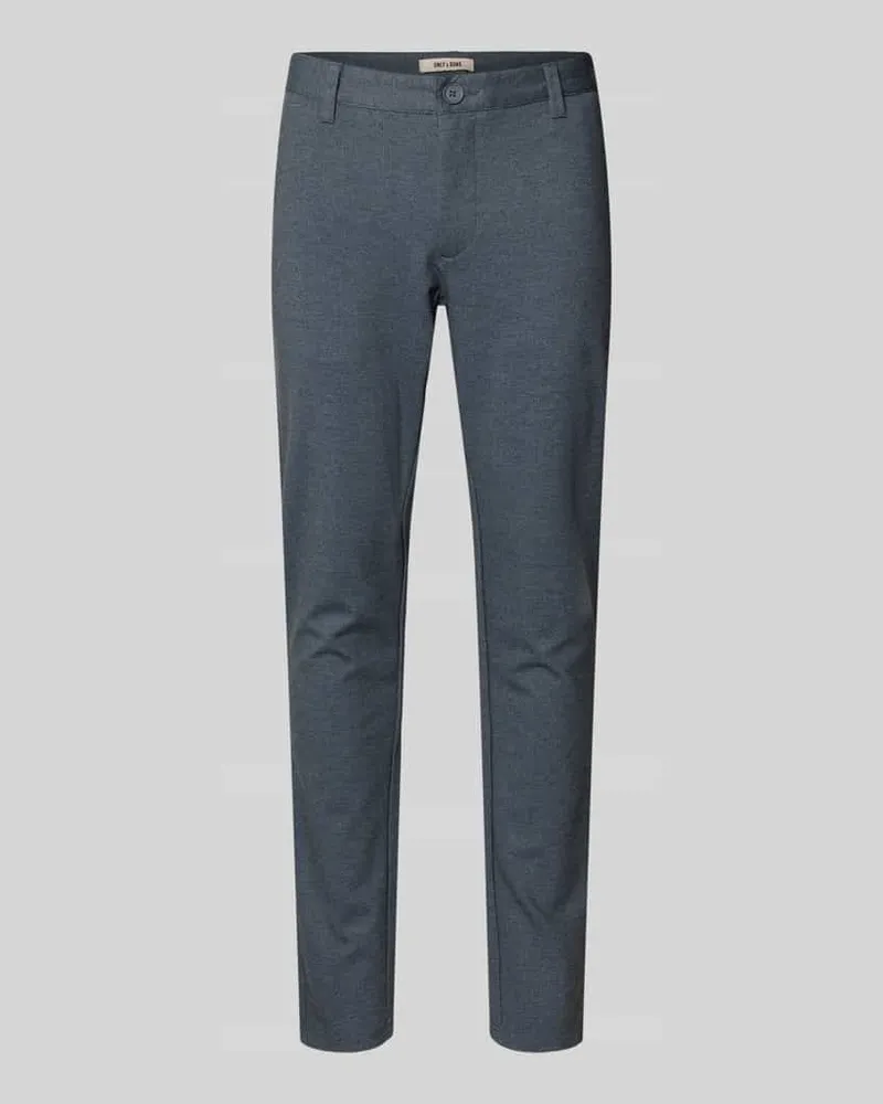 Only & Sons Slim Fit Chino aus Viskose-Mix Modell 'MARK Dunkelblau