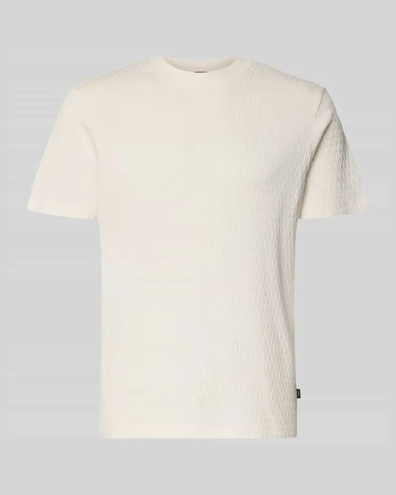 JOOP! T-Shirt mit Strukturmuster Modell 'Raulos Offwhite