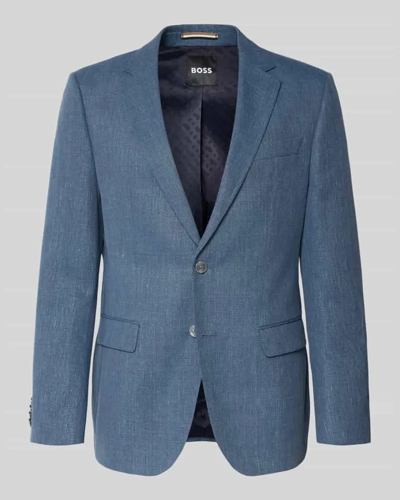 HUGO BOSS Regular Fit Anzugsakko aus Leinen-Mix Modell 'JASPER Ocean