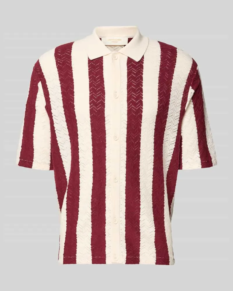 Jack & Jones Regular Fit Poloshirt mit Knopfleiste Modell 'TYLER Dunkelrot