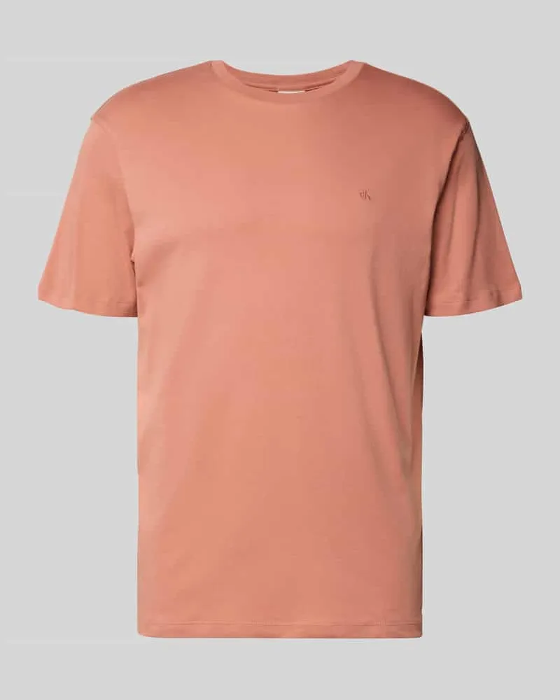 Calvin Klein T-Shirt mit Logo-Stitching Modell 'SUPIMA Lachs