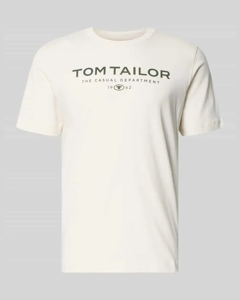 Tom Tailor Regular Fit T-Shirt aus reiner Baumwolle Offwhite