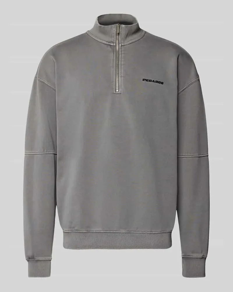PEGADOR Oversized Sweatshirt mit Stehkragen Anthrazit