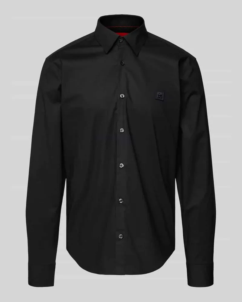 HUGO BOSS Freizeithemd mit Knopfleiste Modell 'Ermo Black