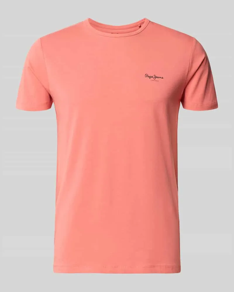 Pepe Jeans Slim Fit T-Shirt aus Baumwoll-Mix Modell 'ORIGINAL BASIC 3N Koralle