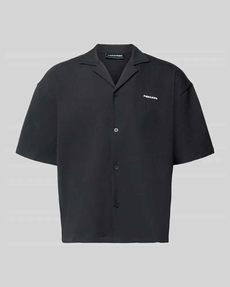 PEGADOR Relaxed Fit Freizeithemd mit Reverskragen Modell 'Troy Black