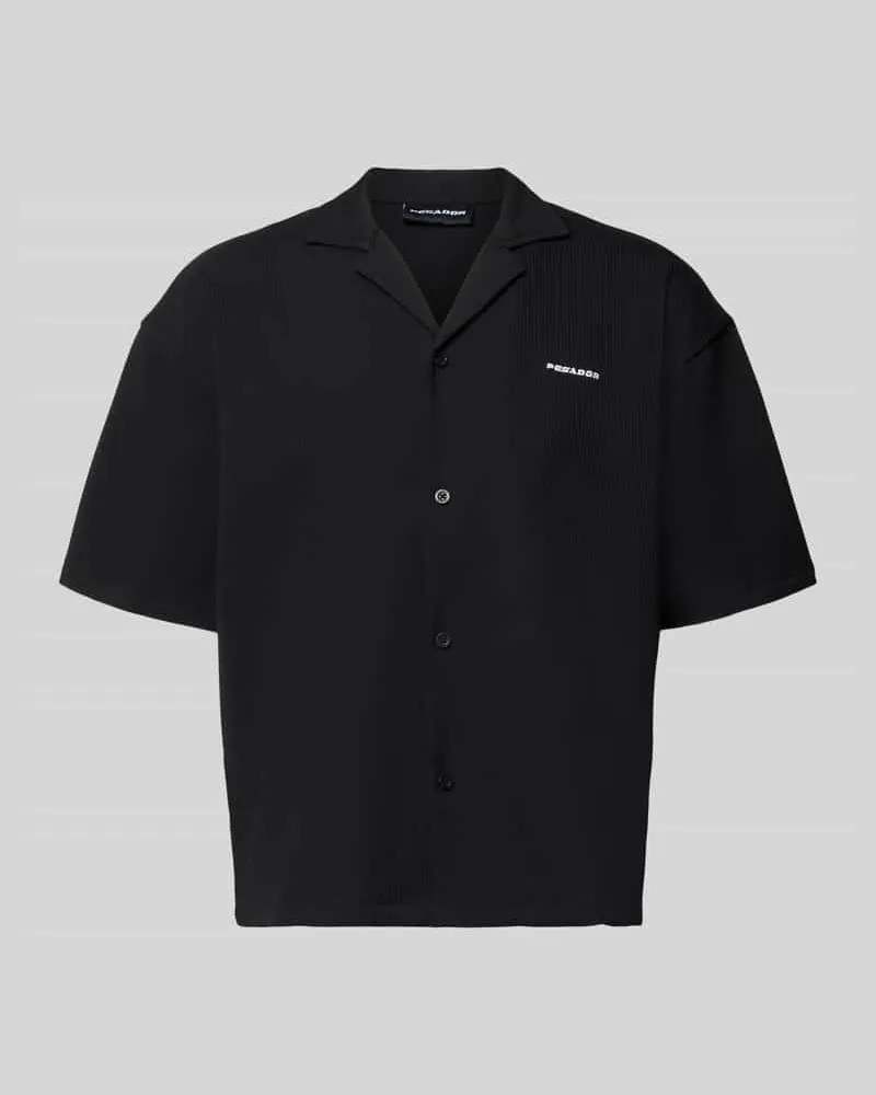 PEGADOR Relaxed Fit Freizeithemd mit Reverskragen Modell 'Troy Black