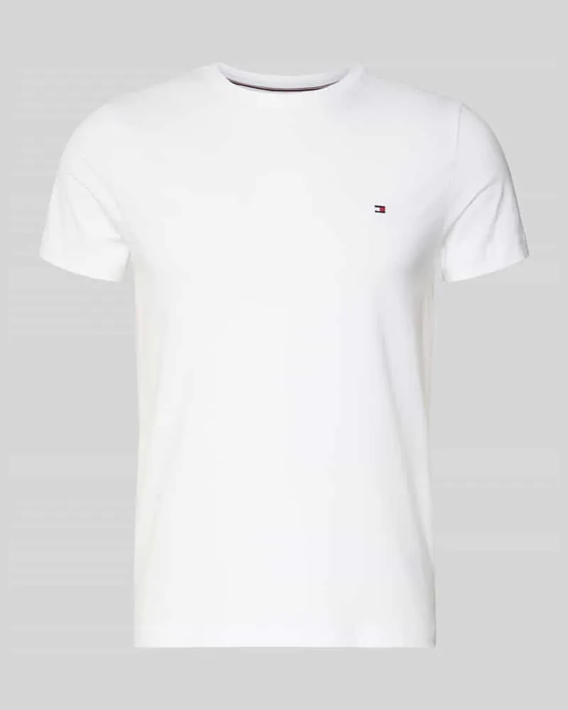 Tommy Hilfiger Slim Fit T-Shirt mit Rundhalsausschnitt Weiss