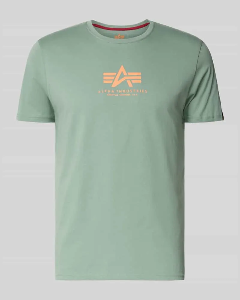 Alpha Industries T-Shirt mit Logo und Rundhalsausschnitt Mint