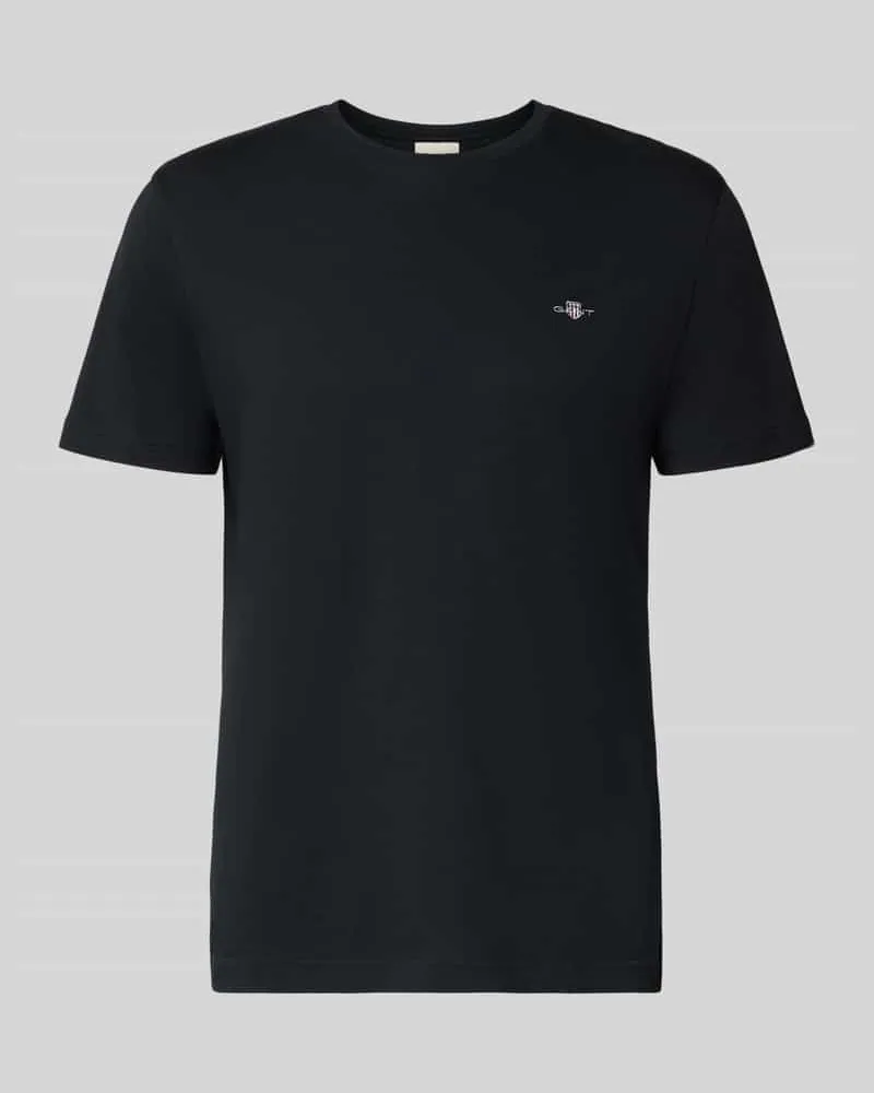 Gant Regular Fit T-Shirt mit Label-Stitching Modell 'SHIELD Black