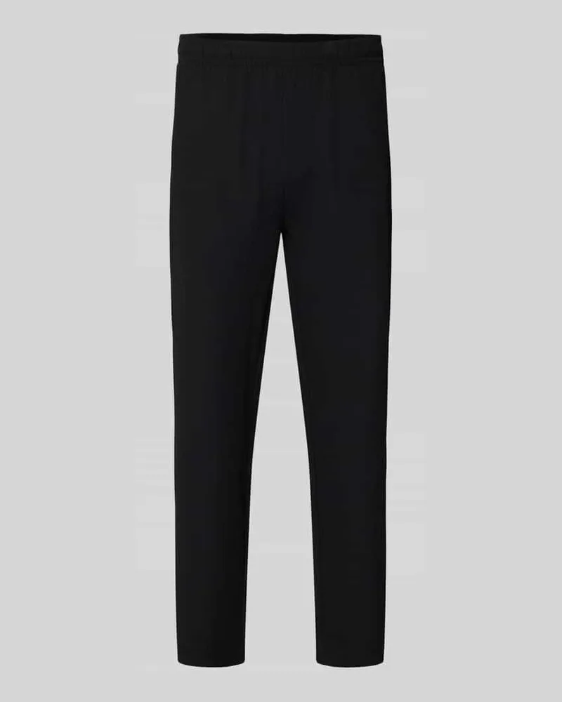PEGADOR Sweatpants mit Strukturmuster und elastischem Bund Black