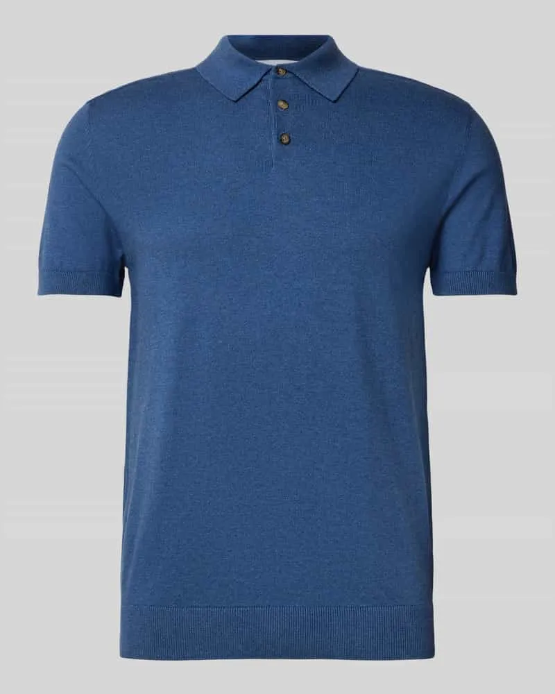 Selected Homme Poloshirt mit elastischen Abschlüssen Hellblau