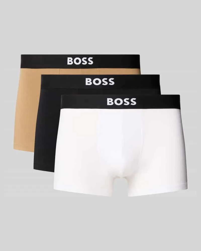 HUGO BOSS Regular Fit Trunks aus Baumwoll-Elasthan-Mix im 3er-Pack 