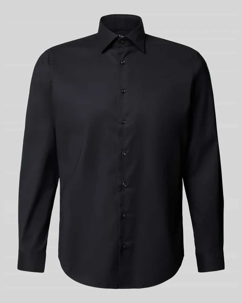 Christian Berg Regular Fit Business-Hemd mit Kentkragen Black