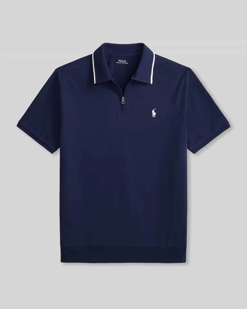 Ralph Lauren Regular Fit Poloshirt aus Baumwoll-Mix mit Reißverschluss Marine