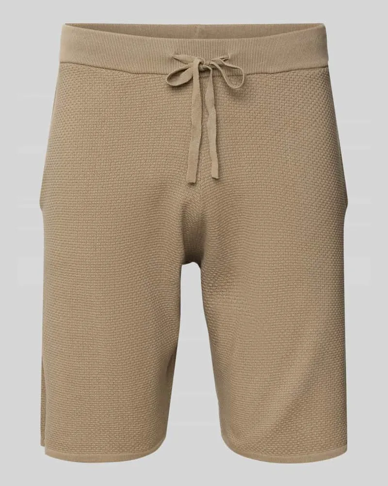 Christian Berg Sweatshorts mit Strukturmuster Taupe
