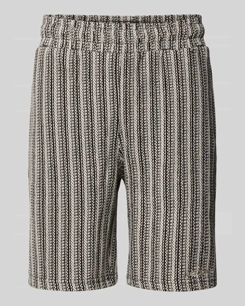 PEGADOR Straight Fit Shorts mit Strukturmuster Modell 'Forno Anthrazit