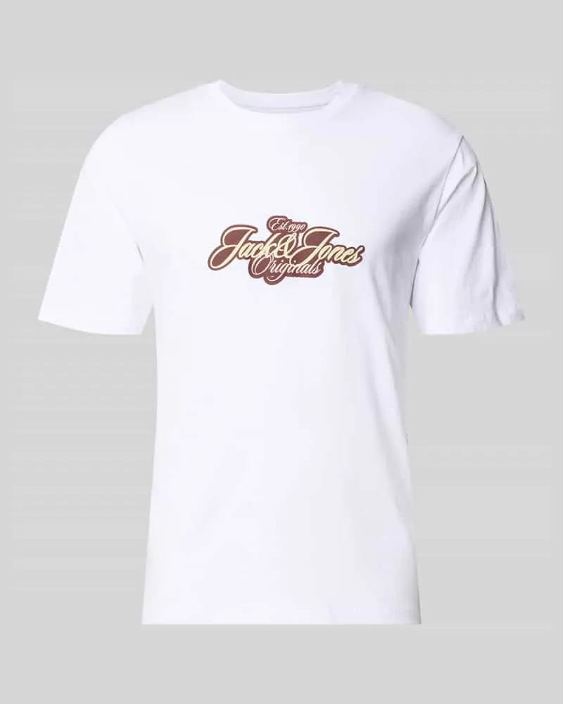 Jack & Jones T-Shirt mit Label-Print Modell 'CASSIS Weiss