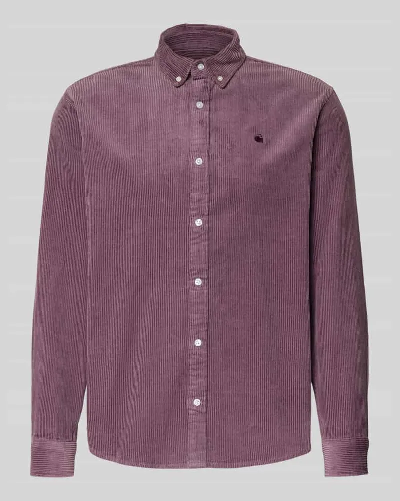 Carhartt WIP Regular Fit Freizeithemd in Cord-Optik Modell 'Madison Altrosa