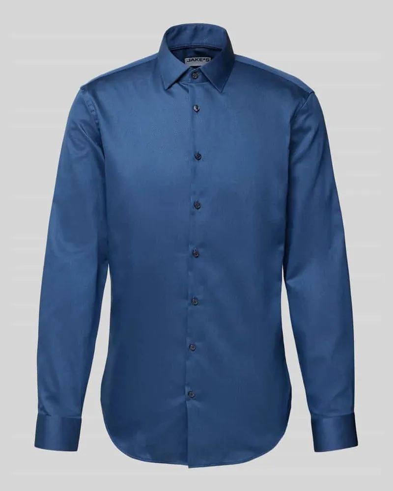 JAKE*S Slim Fit Business-Hemd mit Knopfleiste 