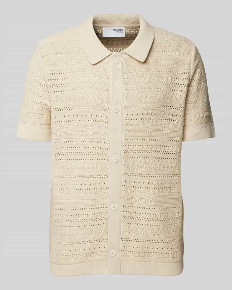 Selected Homme Regular Fit Freizeithemd mit Polokragen Modell 'PALO Beige