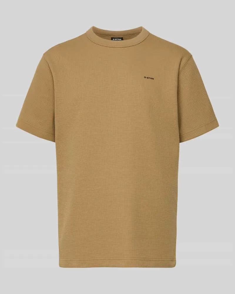 G-STAR RAW Regular Fit T-Shirt mit Strukturmuster Beige