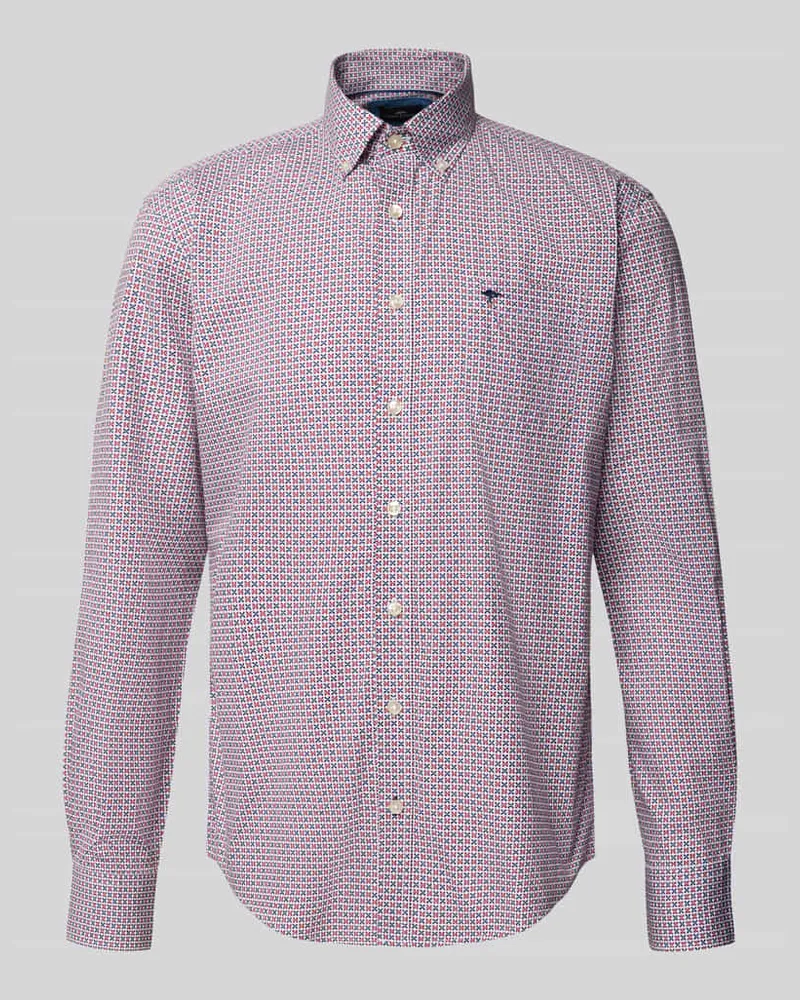 Fynch-Hatton Regular Fit Freizeithemd mit Logo-Stitching Modell 'Poplin 