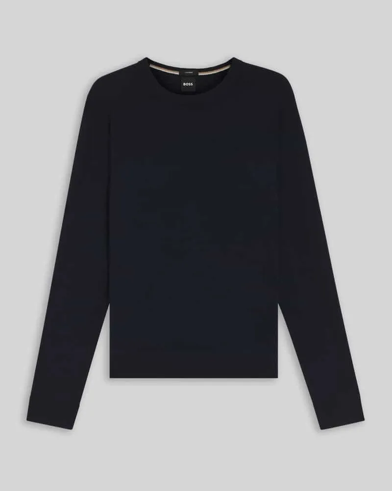 HUGO BOSS Regular Fit Strickpullover aus reinem Kaschmir Modell 'EMIGLIORE Marine