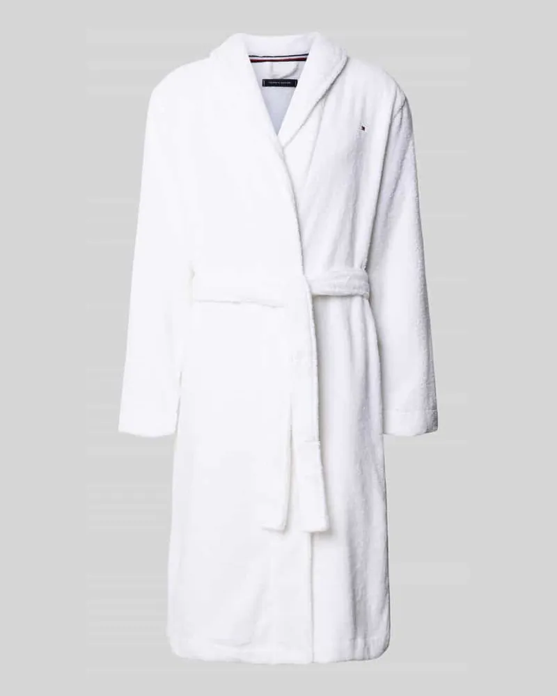 Tommy Hilfiger Bademantel aus reiner Baumwolle Weiss