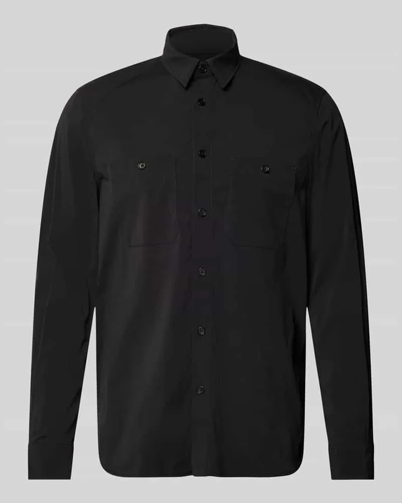 Drykorn Regular Fit Hemdjacke mit aufgesetzten Brusttaschen Modell 'NOWEN Black