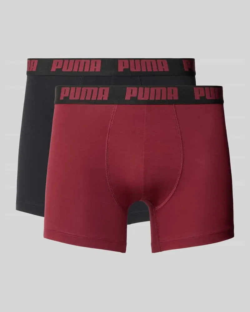 Puma Slim Fit Boxershorts aus Baumwoll-Mix im 2er-Pack Modell 'EVERDAY Bordeaux