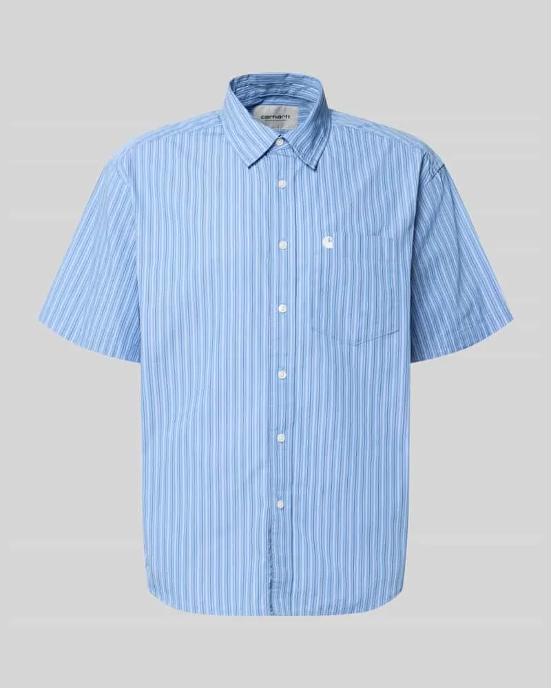 Carhartt WIP Regular Fit Freizeithemd mit Kentkragen Modell 'Keene Blau