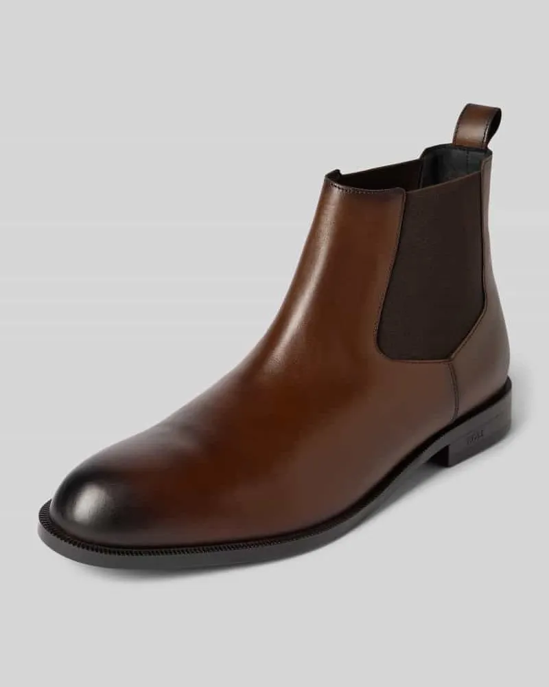 HUGO BOSS Chelsea Boots aus Rindsleder Dunkelbraun