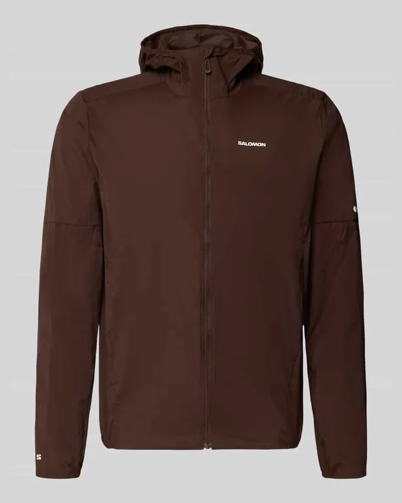 Salomon Windbreaker mit Kapuze und Logo Modell 'SENSE AERO Dunkelbraun