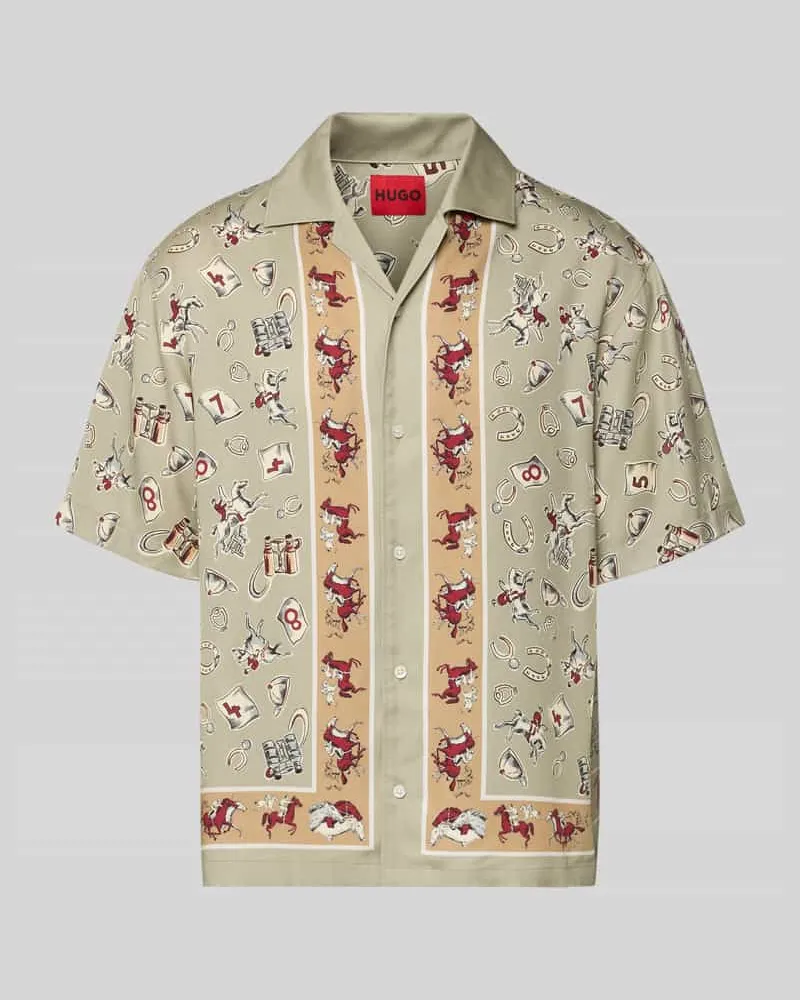 HUGO BOSS Oversized Freizeithemd aus reinem Lyocell Modell 'ESPINO Mint