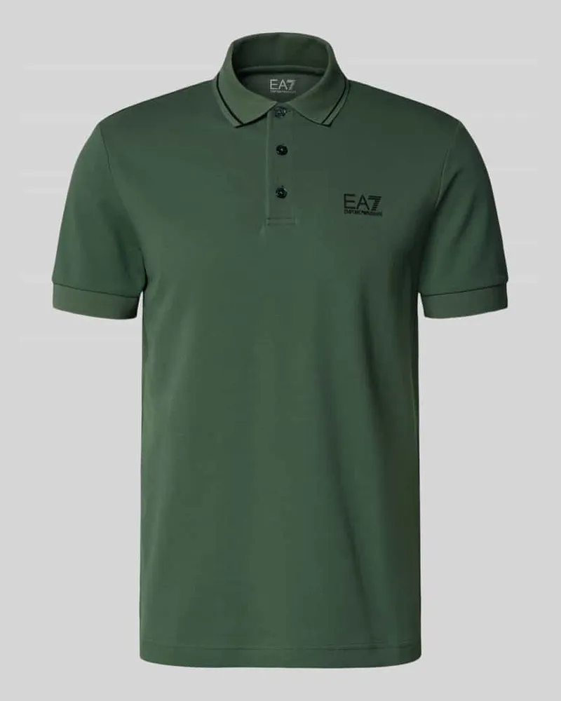 EA7 Regular Fit Poloshirt mit Logo-Print Gruen