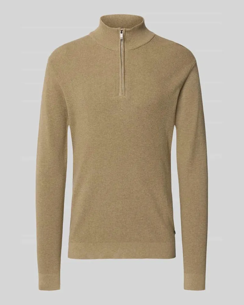 Matinique Slim Fit Troyer aus Baumwoll-Mix Beige