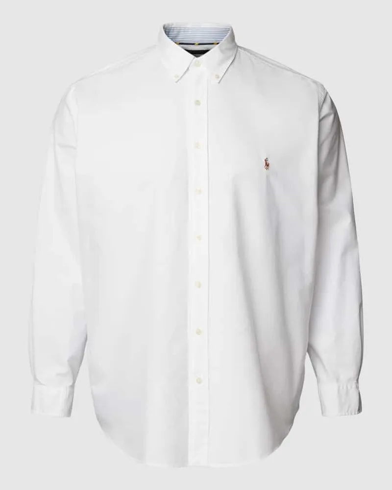 Ralph Lauren PLUS SIZE Freizeithemd mit Label-Stitching Weiss