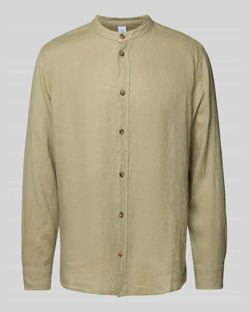 Mazine Freizeithemd mit Maokragen Hellgruen