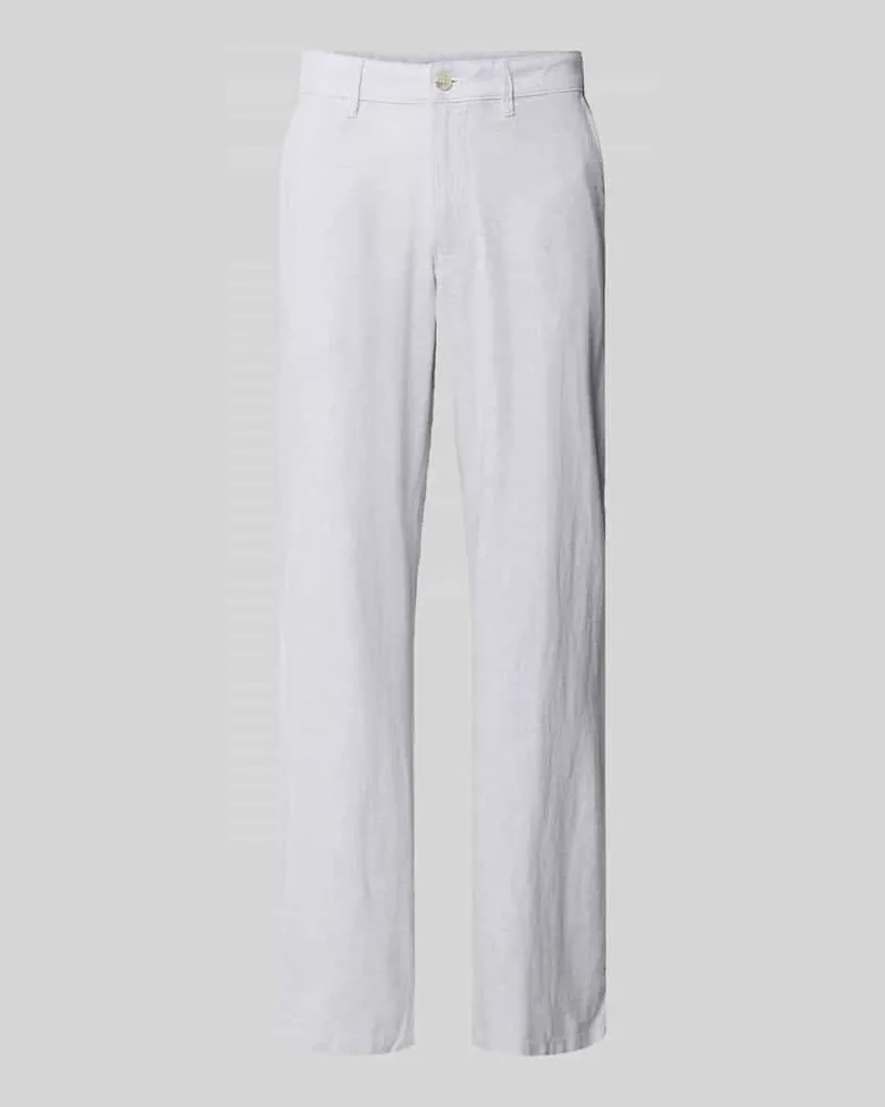 Christian Berg Hose aus Leinen-Viskose-Mix mit Eingrifftaschen Hellgrau