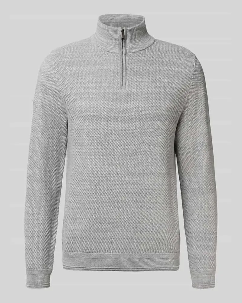 Superdry. Strickpullover mit Stehkragen Hellgrau