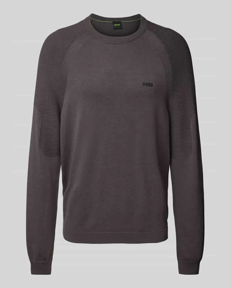 HUGO BOSS Strickpullover mit gerippten Abschlüssen 