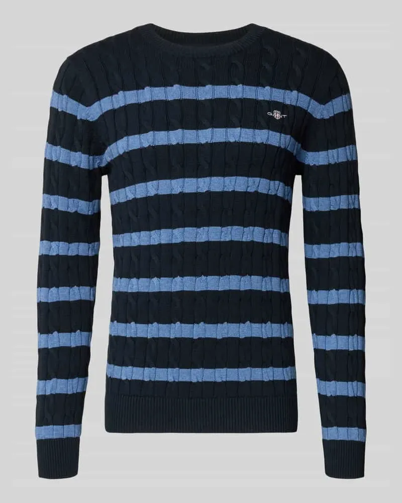 Gant Slim Fit Pullover in Strick-Optik Marine