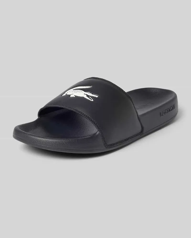 Lacoste Badeschuhe mit Logo Print Modell 'SERVE SLIDE Black