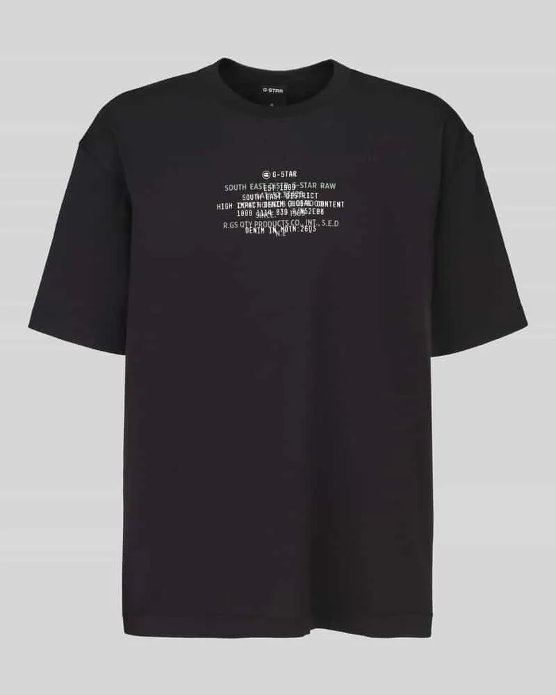 G-STAR RAW T-Shirt mit zentralem Logo-Print Black