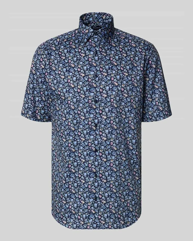 Olymp Regular Fit Freizeithemd mit Kentkragen Marine