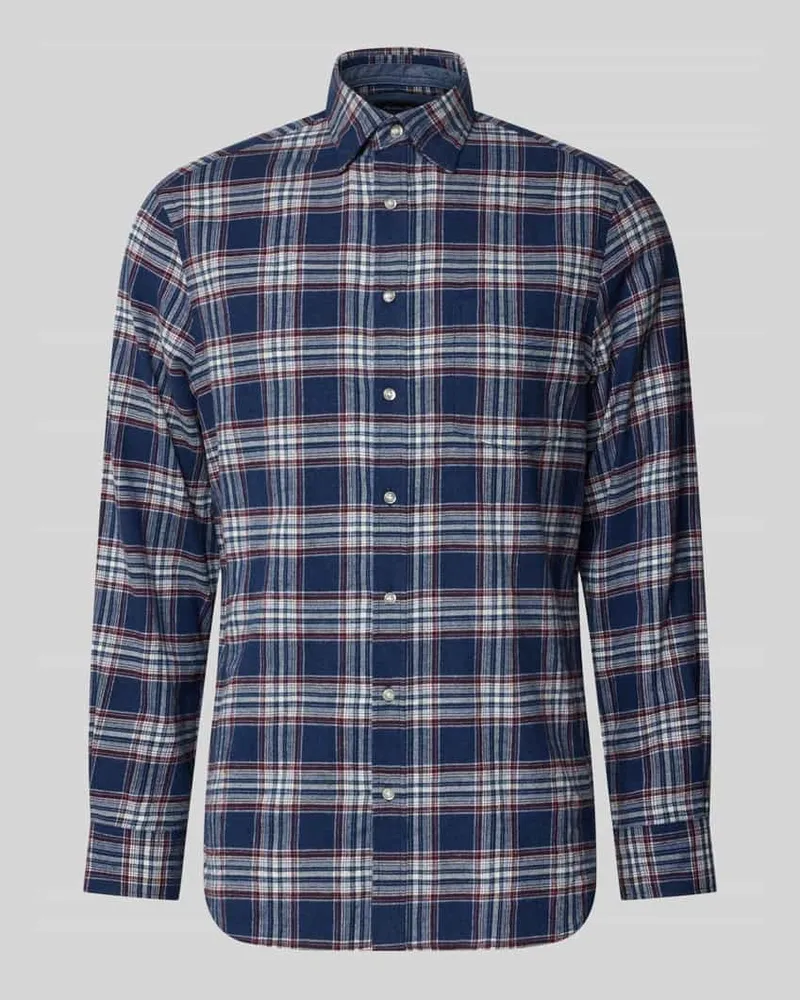 Christian Berg Slim Fit Freizeithemd mit Kentkragen Jeansblau